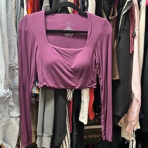 Klassy Network Brami Top - Purple Long-Sleeve Cropped Top